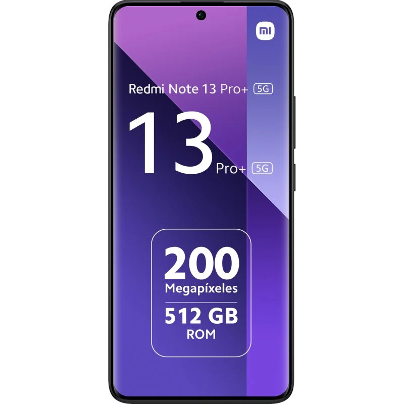 Smartphone Xiaomi Redmi Note 13 Pro Plus 5G Écran AMOLED 6,67" - 12 Go - 512 Go - Appareil photo principal 200MP - Batterie 5000 mAh - Prend en charge la charge 120 W - Couleur noire