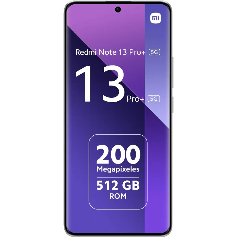 Smartphone Xiaomi Redmi Note 13 Pro Plus 5G Écran AMOLED 6,67" - 12 Go / 512 Go - Appareil photo principal 200MP - Batterie 5000 mAh - Prend en charge la charge 120 W - Couleur blanche