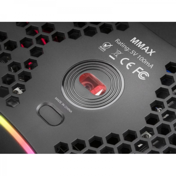 Souris de jeu Mars Gaming MMAXP - Capteur 12400 DPI - Éclairage chromatique RVB - Commutateurs HUANO - Câble plume - Couleur noire