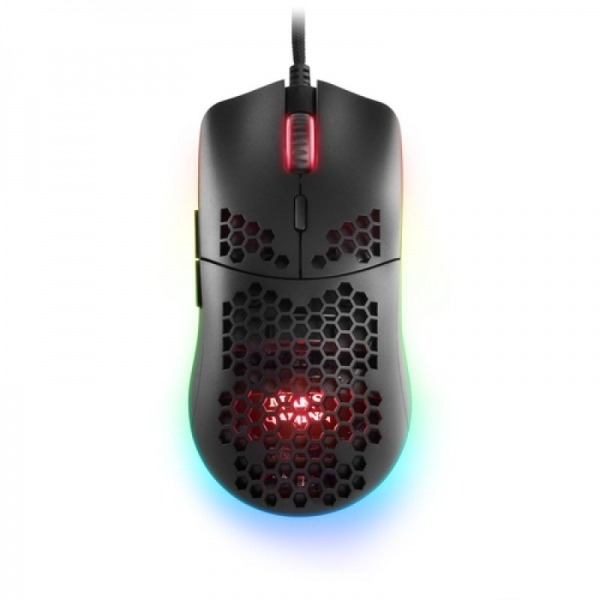 Souris de jeu Mars Gaming MMAXP - Capteur 12400 DPI - Éclairage chromatique RVB - Commutateurs HUANO - Câble plume - Couleur noire