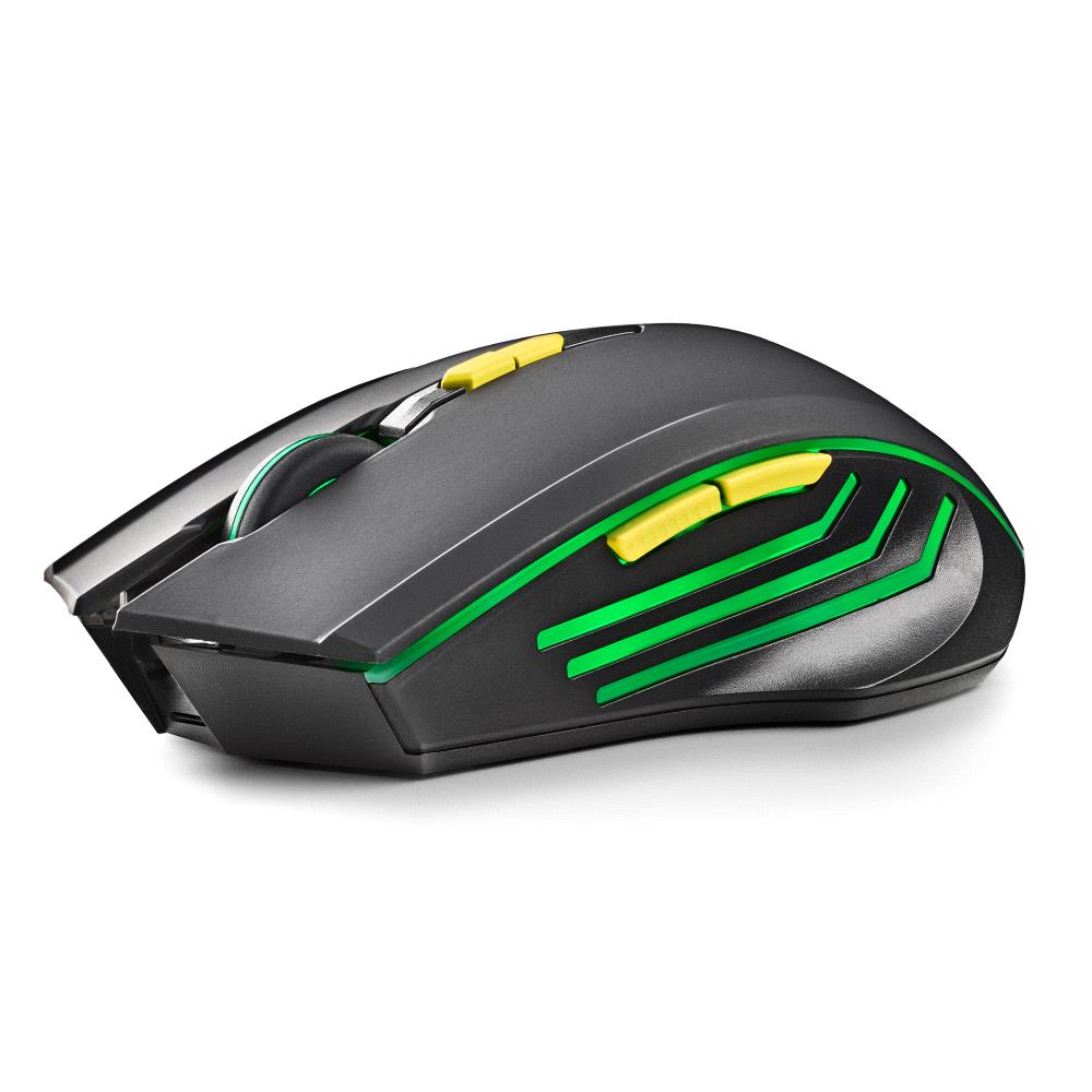 Souris de jeu sans fil NGS GMX-200 - 3200 dpi - 7 boutons - Lumières LED - Couleur noire