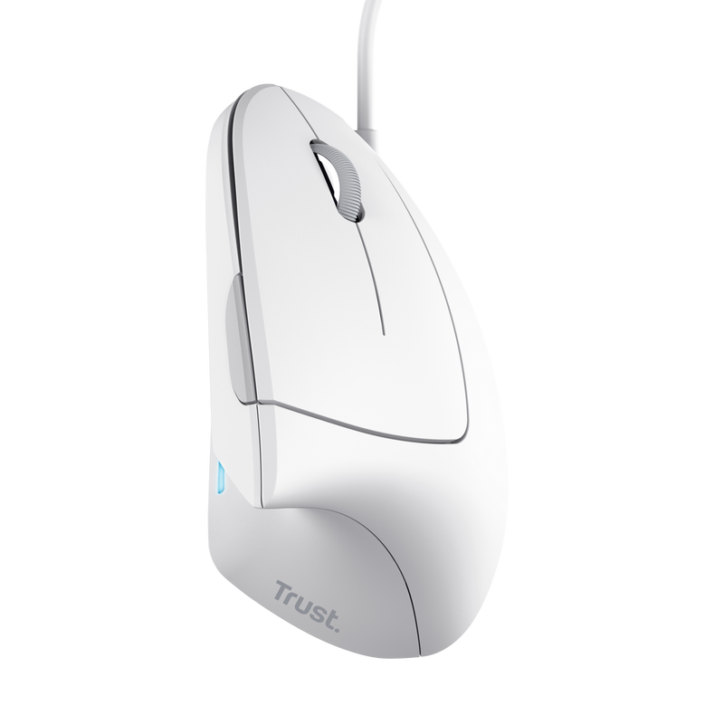 Souris ergonomique Trust Verto - 1600 dpi - 6 boutons - Blanc