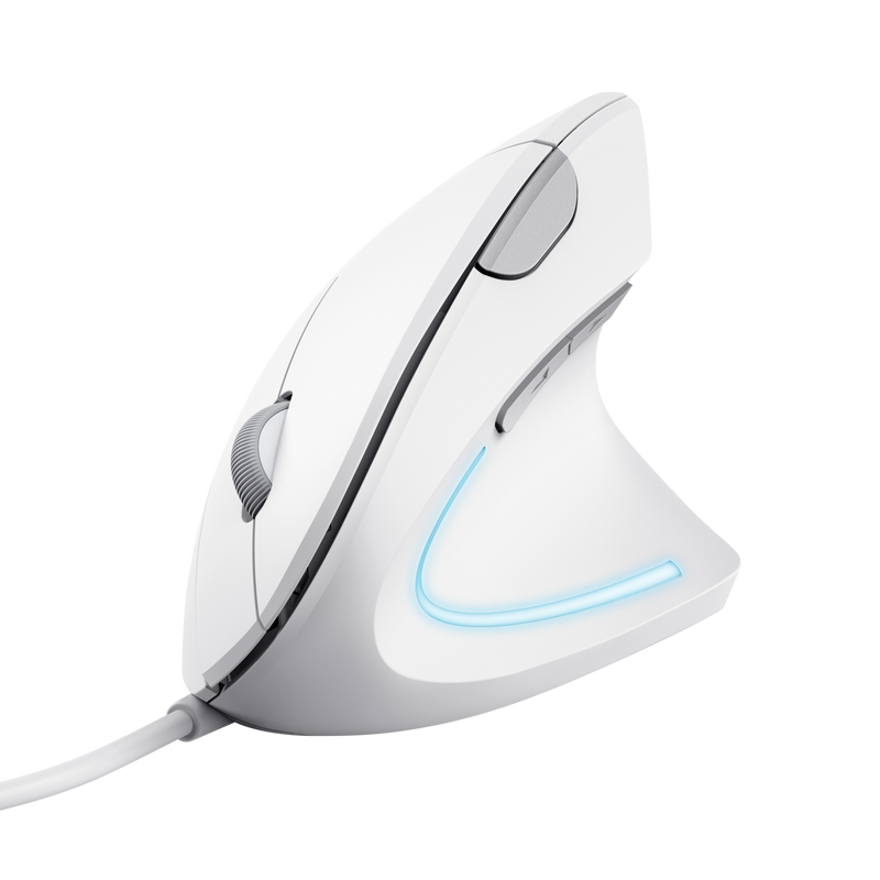 Souris ergonomique Trust Verto - 1600 dpi - 6 boutons - Blanc