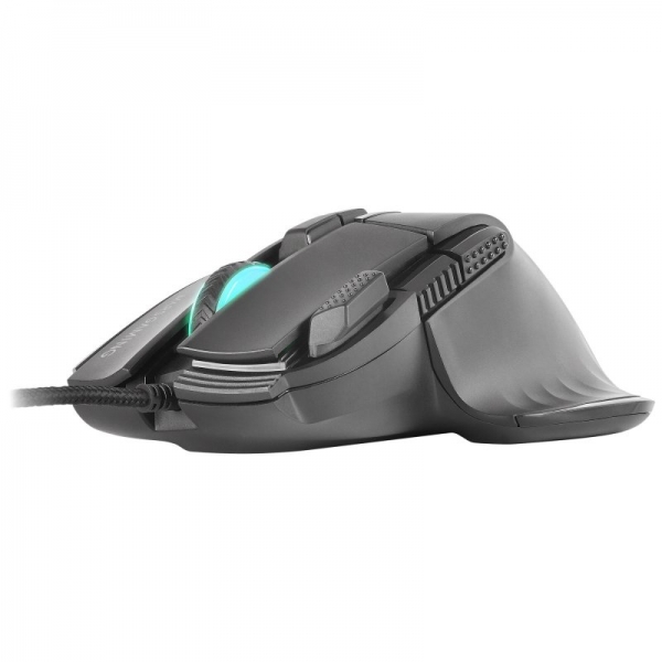 Souris Gaming Mars Gaming MM-XT - Éclairage RGB - Capteur 12800 DPI - 9 Boutons HUANO - Câble Paracord Plume - Compatible PC et Consoles - Couleur Noir