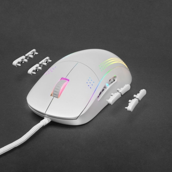 Souris professionnelle Mars Gaming MMPRO - Ambidextre - Capteur PixArt 3335PRO 32K DPI - Commutateurs KAILH - Éclairage chromatique RVB - Câble paracorde plume - Couleur blanche