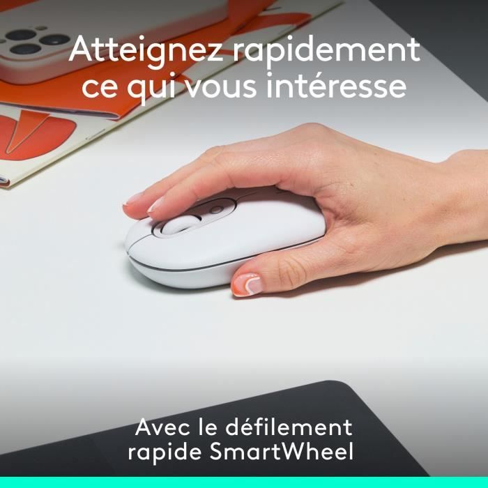 Souris - Sans fil - Logitech - Pop Mouse - Blanc cassé