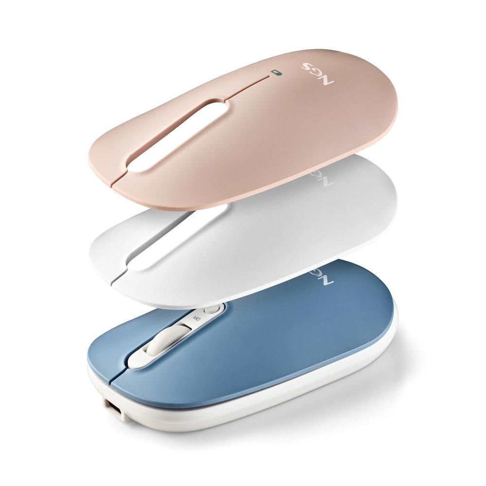 Souris sans fil rechargeable multimode et silencieuse NGS - 2 coques de remplacement - 4 boutons