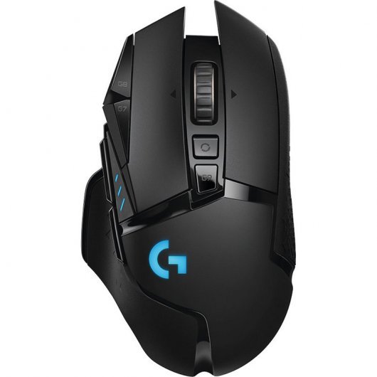 Souris sans fil USB Logitech G502 Lightspeed 16 000 dpi - 10 boutons programmables - Poids réglable - Éclairage LED - Utilisation pour droitier - Couleur noire