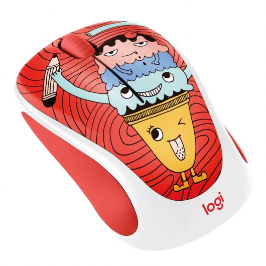 Souris sans fil USB Logitech M238 Doodle Collection 1000dpi - 3 boutons - Utilisation ambidextre