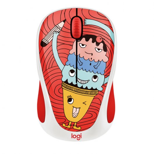 Souris sans fil USB Logitech M238 Doodle Collection 1000dpi - 3 boutons - Utilisation ambidextre