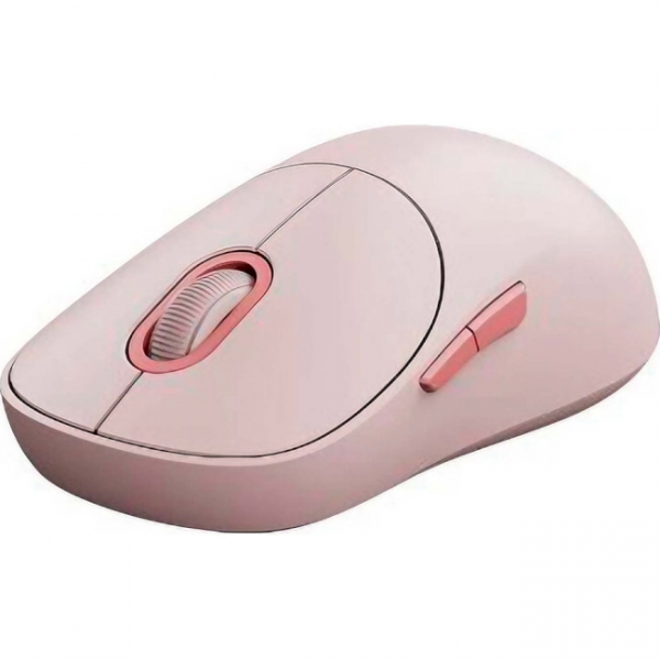 Souris sans fil Xiaomi Wireless Mouse 3 avec 2,4 GHz et adaptateur Bluetooth 1200 dpi - 5 boutons - Utilisation droitier - Couleur rose