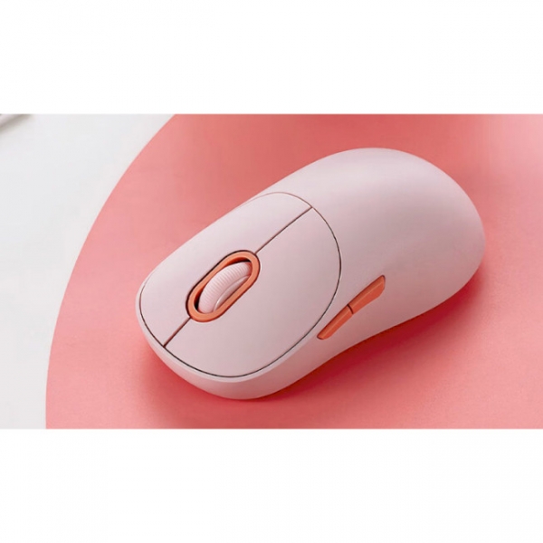 Souris sans fil Xiaomi Wireless Mouse 3 avec 2,4 GHz et adaptateur Bluetooth 1200 dpi - 5 boutons - Utilisation droitier - Couleur rose