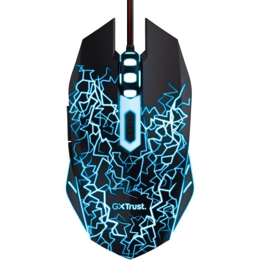 Souris + Tapis Gaming Trust GXT 783X - 6 Boutons - 4000 dpi - Tapis en Tissu Doux - Éclairage Multicolore - Noir