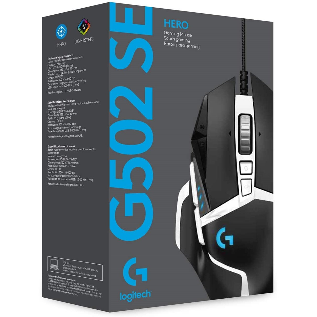 Souris USB Logitech G502 Hero Edition Spéciale