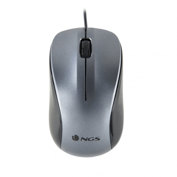 Souris USB NGS Crew 1200dpi - 3 Boutons - Utilisation Ambidextre - Câble 1,30m - Couleur Gris/Noir