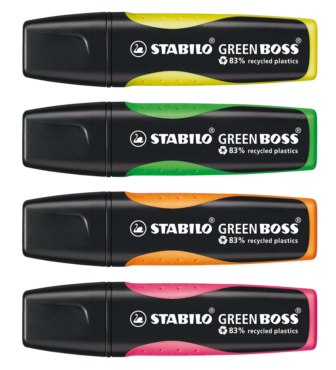 Stabilo Green Boss Pastel Lot de 4 surligneurs - Plastique Recyclé