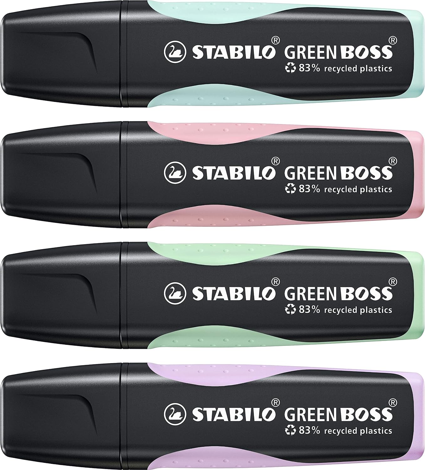 Stabilo Green Boss Pastel Lot de 4 surligneurs - Plastique Recyclé