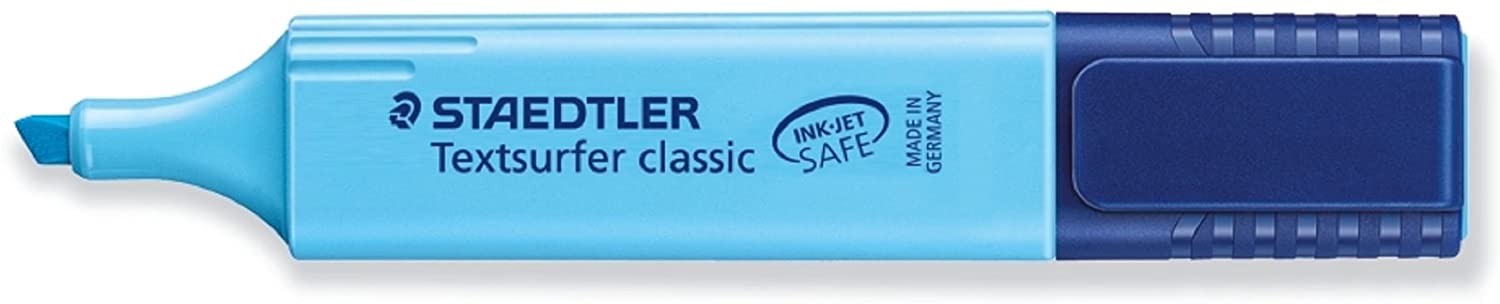 Lot de 10 Staedtler Textsurfer Classic 364 Fluorescent Marker Pen bleu