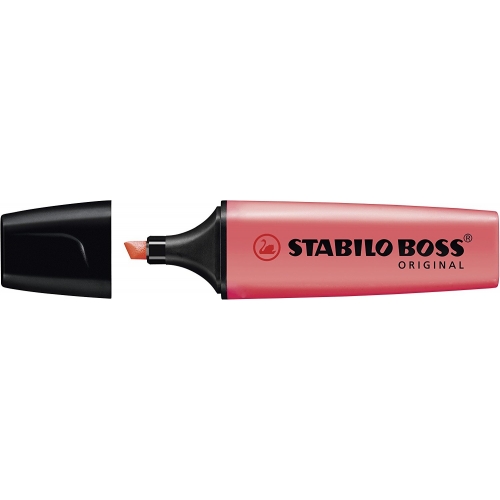 LOT de 10 Stabilo Boss 70 Rouge Fluo