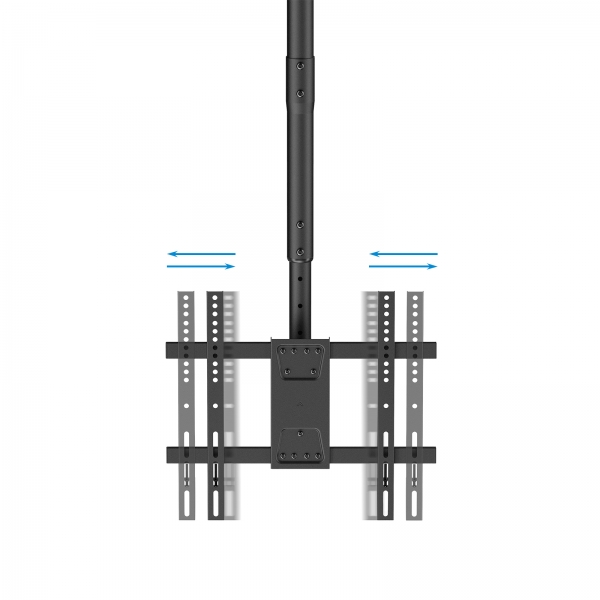 Support de Plafond Tooq pour Écrans 32-75" - Angle de Rotation 180º - Inclinable - Gestion des Câbles - VESA Max. 400x400mm - Couleur Noir