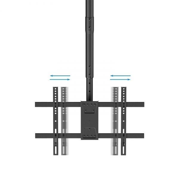 Support de Plafond Tooq pour Écrans 43-86" - Angle de Rotation 180º - Inclinable - Gestion des Câbles - Poids Max. 60kg - VESA Max. 600x400mm - Couleur Noir