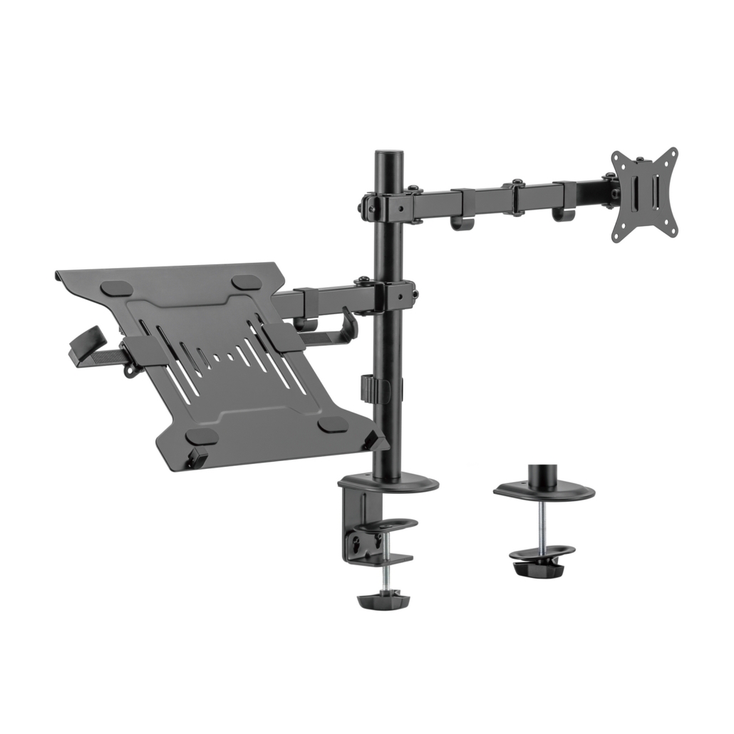 Support de table pivotant et inclinable Aisens pour ordinateur portable et moniteur/TV 9 kg de 17 à 32" - Couleur noire