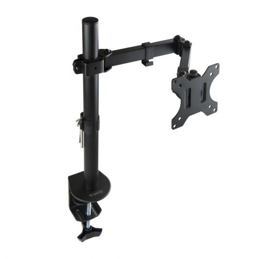 Support de Table Tooq avec Bras Articulé pour Moniteur 13"-32" - Pivotant et Inclinable - Gestion des Câbles - Poids Max 8kg - VESA 100x100mm - Couleur Noir