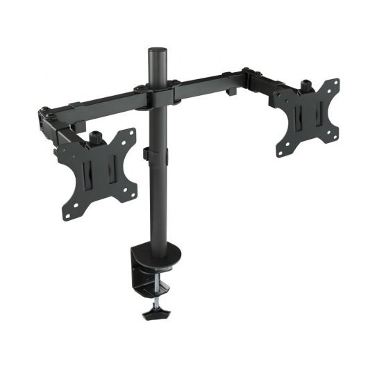 Support de table Tooq avec bras articulés pour 2 écrans 13"-32" - Pivotant et inclinable - Gestion des câbles - Poids max 8kg x bras - VESA 100x100mm