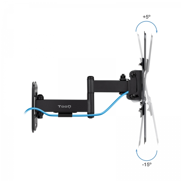 Support mural Tooq avec bras articulé pour écrans 13"-43" - Rotatif et inclinable - Gestion des câbles - Poids max 20 kg - VESA Max. 200x200mm - Couleur Noir