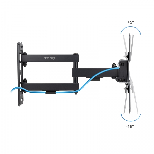 Support mural Tooq avec bras articulé pour écrans 13"-43" - Rotatif et inclinable - Gestion des câbles - Poids max 20 kg - VESA Max. 200x200mm - Couleur Noir