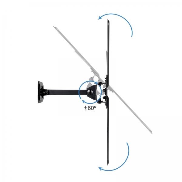 Support mural Tooq avec bras pour écrans 13"-55" - Rotatif et inclinable - Gestion des câbles - Poids maximum 25 kg - VESA Max. 400x400mm - Couleur Noir