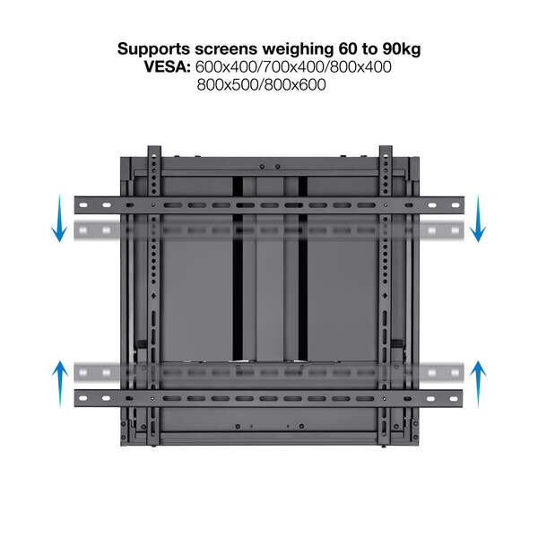 Support mural Tooq Pixel pour écrans interactifs réglable 70"-90" - Noir