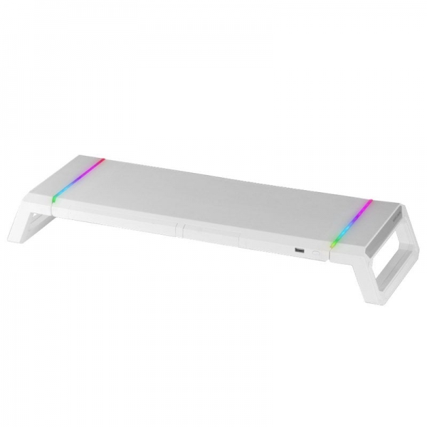 Support pour Moniteur Mars Gaming MGS-ONE - Eclairage CHROMA RGB - Taille Ajustable - Ergonomie optimale - Connecteur USB 2.0 - Support pour Smartphone - Divers Coloris