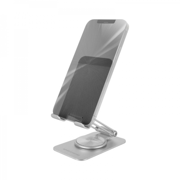 Support pour Smartphone Mars Gaming MA-RSS - Aluminium léger - Rotation 360º - Réglage en hauteur 180º - Base antidérapante - Couleur Argent