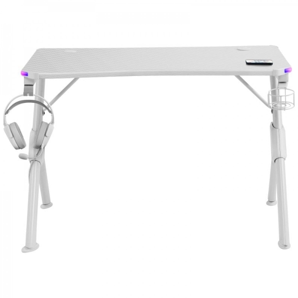 Table de jeu Mars Gaming MGD RGB - Éclairage 3D ARGB - Structure en acier - Carte en fibre de carbone - Supports externes - Gestion des câbles - Assemblage rapide - Couleur Blanc