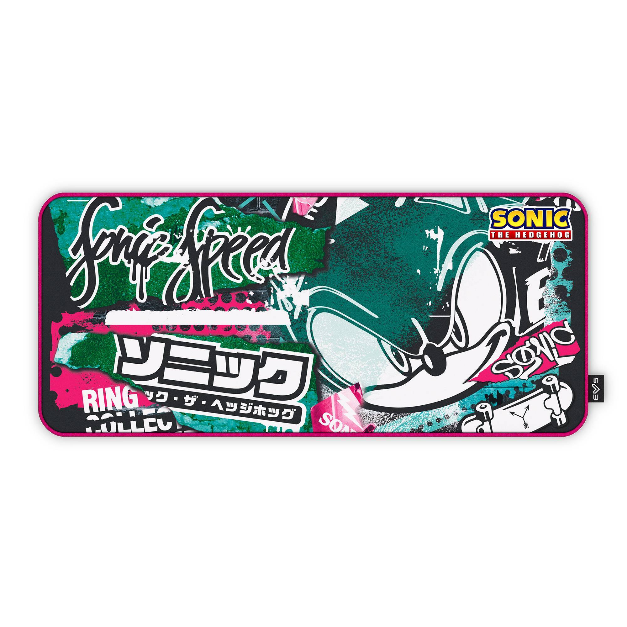 Tapis de Souris Gaming Energy Sistem ESG Sonic Graffiti - Taille XXL - Base en Caoutchouc Antidérapant - Couleur Bleu