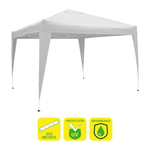 Tente Pliante en Acier Sungarden 3x3m Blanc - Couleur Blanc