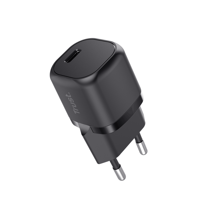 Trust Chargeur USB-C ultra-faible 20 W - Sortie puissante de 20 W - Compatible avec le chargement PD et PPS - Protections contre les surcharges et les courts-circuits