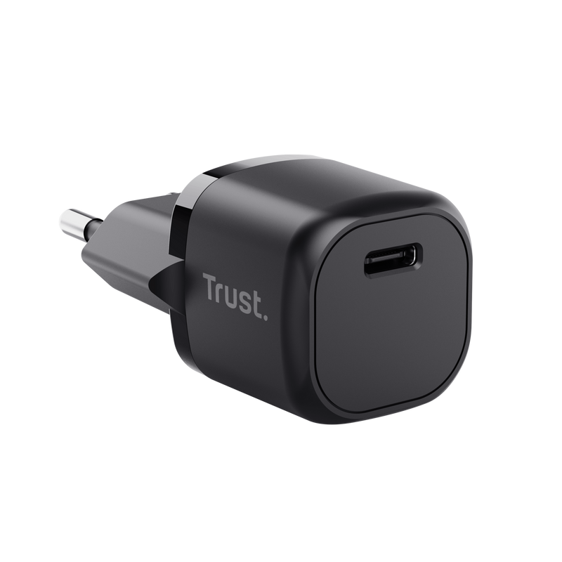 Trust Chargeur USB-C ultra-faible 20 W - Sortie puissante de 20 W - Compatible avec le chargement PD et PPS - Protections contre les surcharges et les courts-circuits