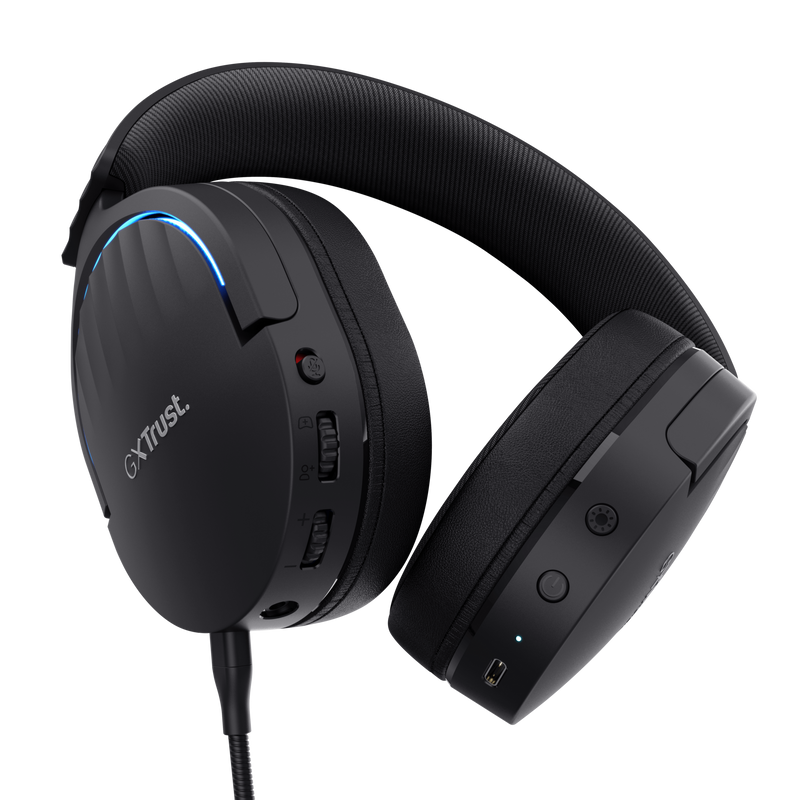 Trust GXT491 Fayzo Casque Gaming - Bluetooth et USB-C 2,4Ghz - Noir