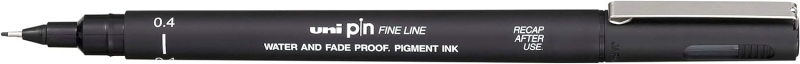 Uni-ball PIN 02/04/08 Pack de 3 Marqueurs Calibrés - Pointe Polyacétal - Encre Pigmentée Résistante à l'Eau et à la Lumière - Couleur Noir