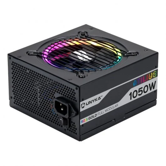 Unykach Atilius RGB Black 1050W Alimentation 1050W ATX 2.31 - Eclairage RGB - Full Modulaire - PFC Actif - Ventilateur 120mm