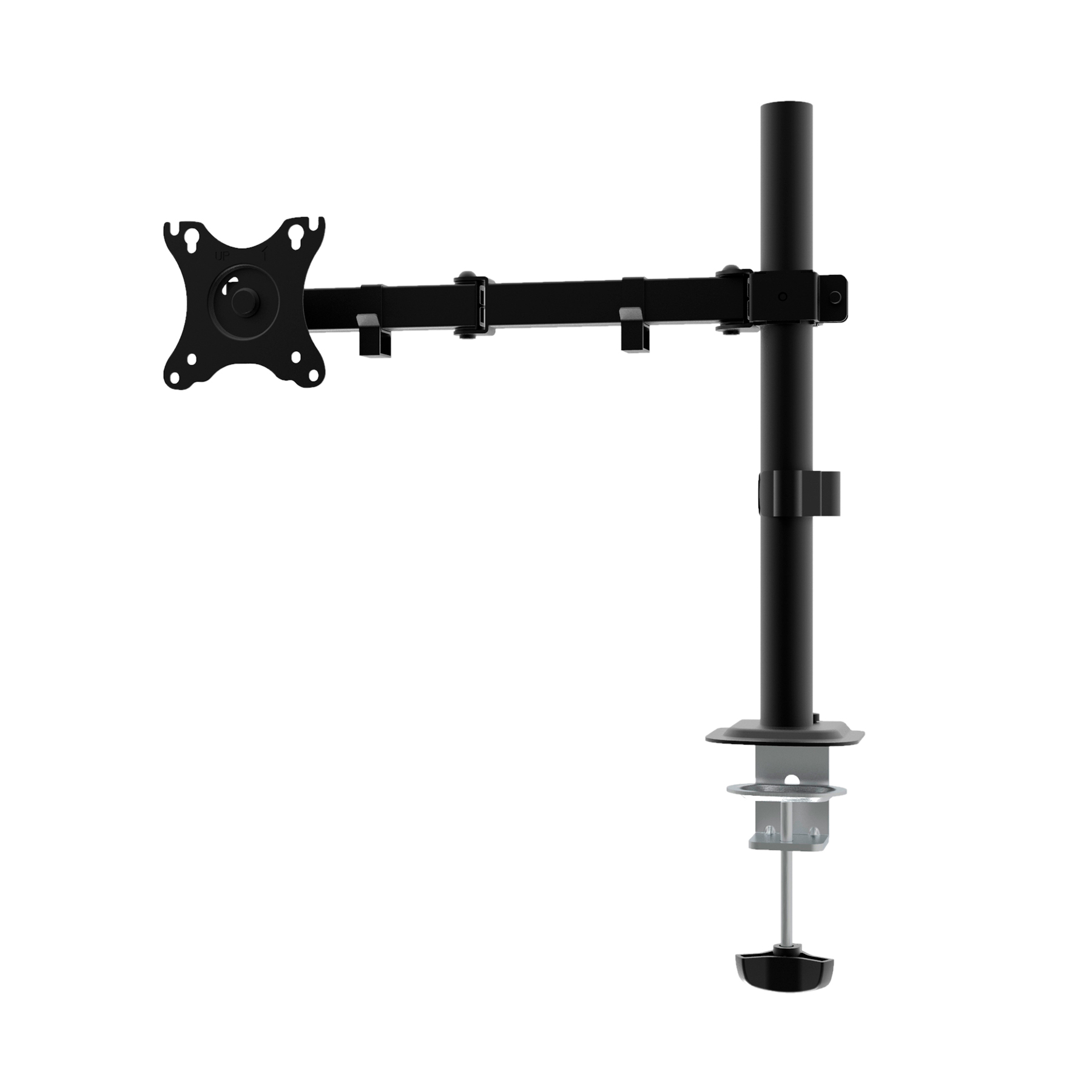 Unykach UK1421 Support de table avec bras articulé pour moniteur 10"-32" - Pivotant, inclinable et extensible - Gestion des câbles - Poids maximum 10 kg - VESA 100 x 100 mm