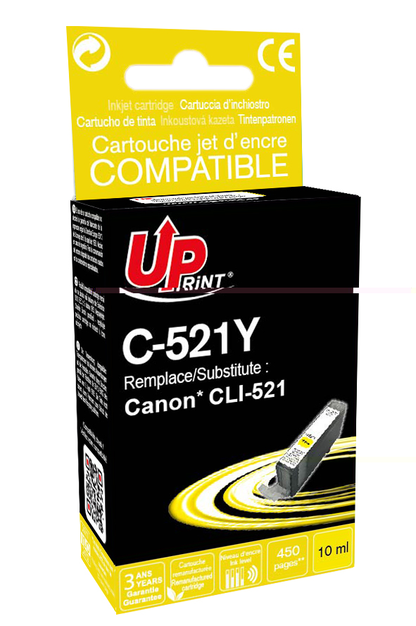 Cartouche encre UPrint compatible CANON CLI-521Y jaune
