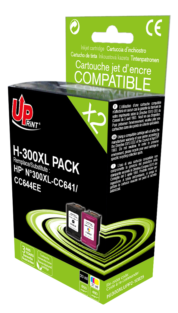 Cartouche HP 300 Bi-Pack Noir et Couleur (CN637EE) - Cartouche d