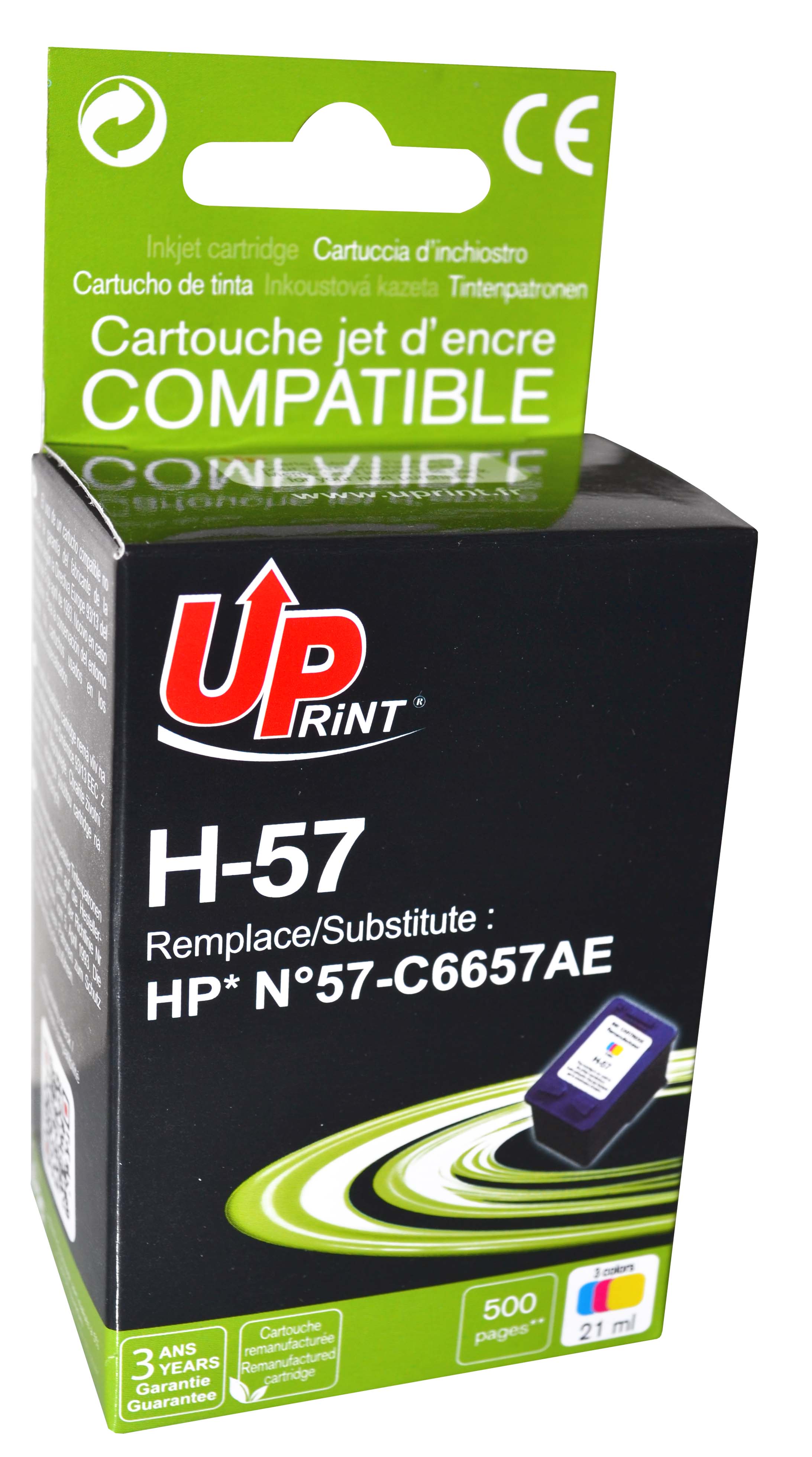 Pack 2 Cartouches compatibles HP 56/57 ( Noir, Couleur) UPRINT