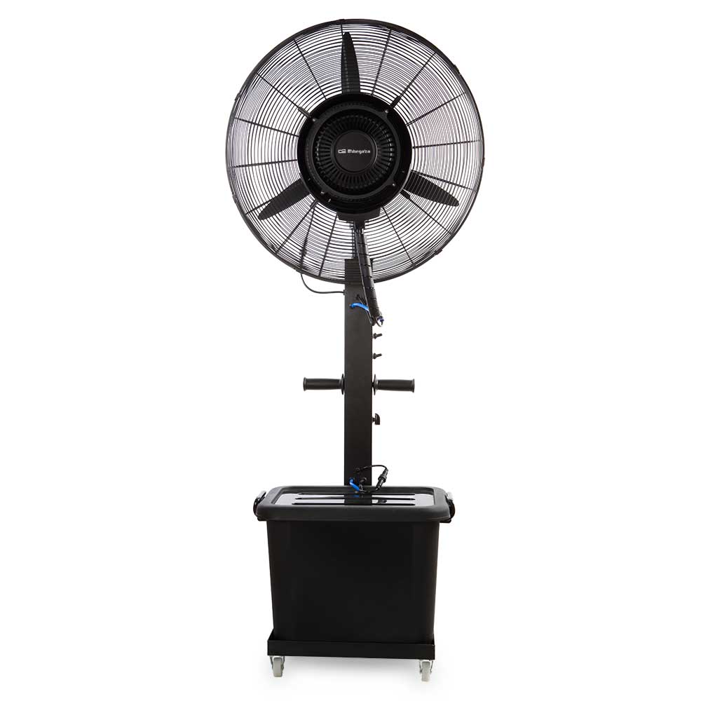 Ventilateur Industriel Orbegozo avec Humidificateur - Puissant et Fonctionnel pour les Environnements Exigeants - 3 Vitesses de Ventilation - Réservoir de 40 Litres - Autonomie en Eau de 8 à 12h - Base Stable avec Roues et Freins