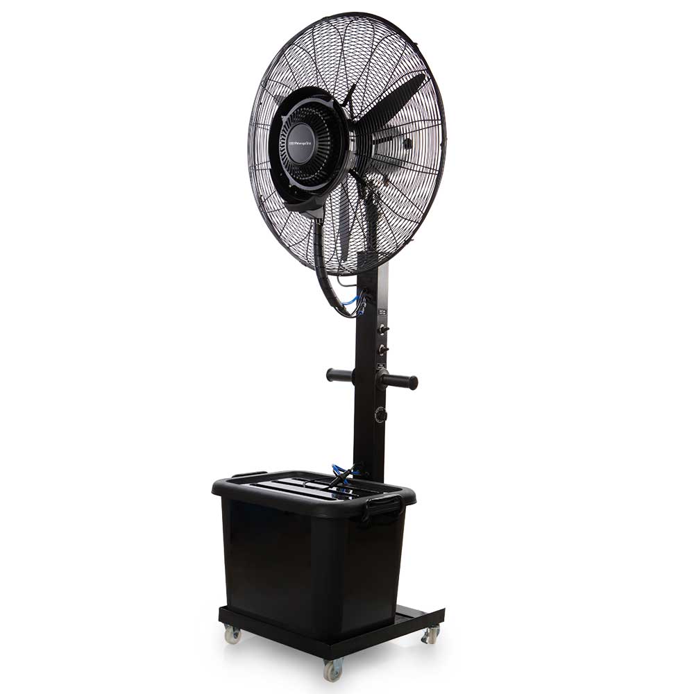 Ventilateur Industriel Orbegozo avec Humidificateur - Puissant et Fonctionnel pour les Environnements Exigeants - 3 Vitesses de Ventilation - Réservoir de 40 Litres - Autonomie en Eau de 8 à 12h - Base Stable avec Roues et Freins