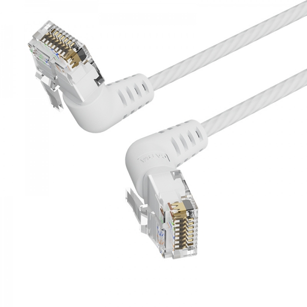 Vention Câble Réseau UTP RJ45 Slim Cat.6A Tête Rotative Angle 360º Droit - 1,5m - Couleur Blanc