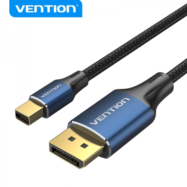 Vention DisplayPort Mâle vers Mini DisplayPort Mâle Câble Convertisseur 1.4 8K - 2m - Couleur Noir et Bleu